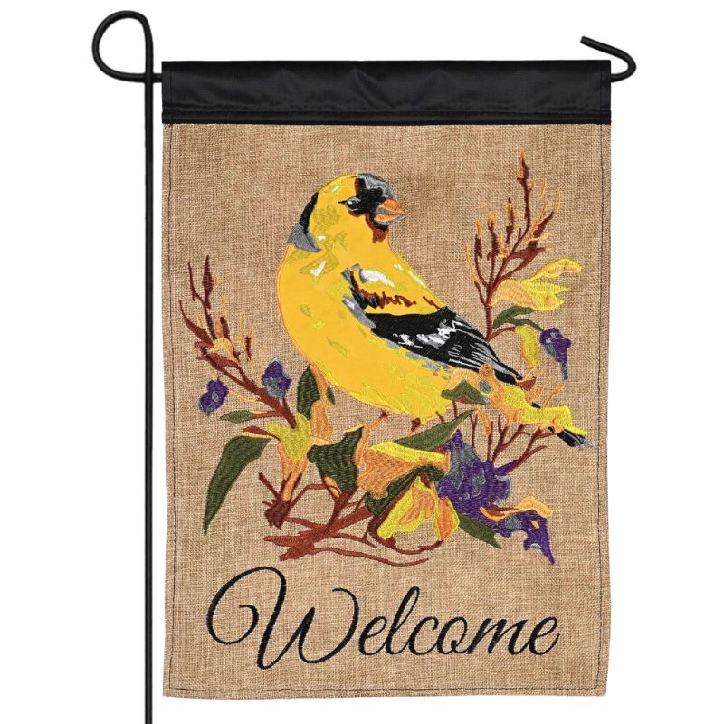 Welcome Goldfinch Garden Flag